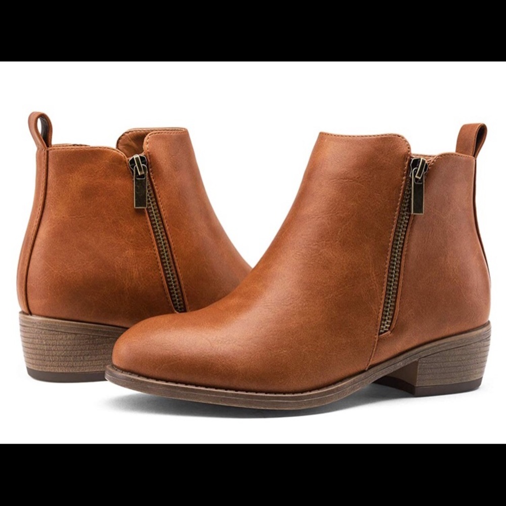 Women's Ankle Boots Thick Heel Low Heeled Bootie